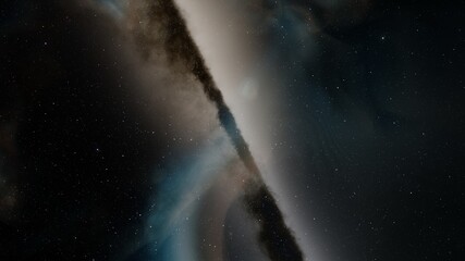 nebula gas cloud in deep outer space, Science fiction illustrarion, colorful space background with stars 3d render
