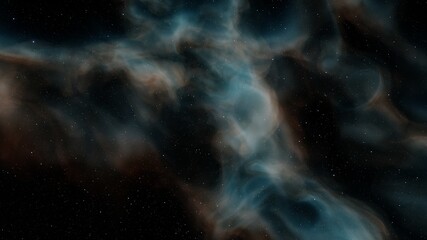 nebula gas cloud in deep outer space, Science fiction illustrarion, colorful space background with stars 3d render
