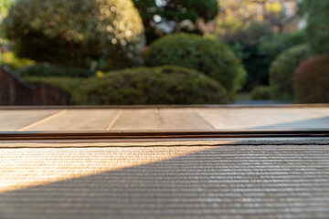 畳と敷居と縁側と庭