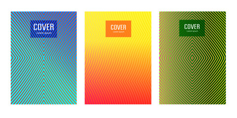 Geometric abstract background for catalogue, corporate brochure. Vector pattern and graphic design. Cover template set.