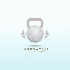 Golf ball fitness logo design, dumbbell icon, Fitness Logo Images, Stock Photos & Vectors