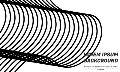 abstract stripes black and white optical art wave line background vector part 2