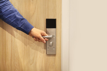 Electronic lock on door