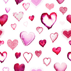 The seamless background of the heart. Vector illustration