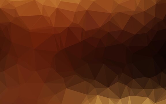 Dark Orange vector shining triangular pattern.