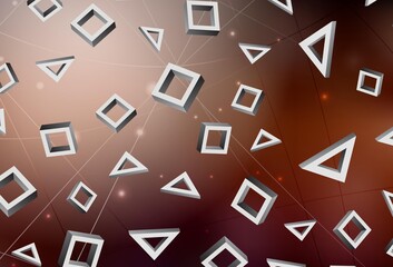 Dark Red vector background with rectangles.