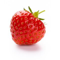 Fresh strawberries closeup on a white background. Isolated - Image