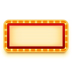 Fototapeta premium Vintage lightbox with glowing bulbs. Wall light sign with marquee lights. Retro frame with light bulbs.