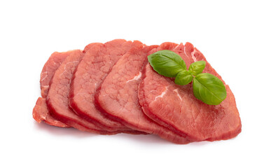 Fresh raw  steaks isolated on white background.................