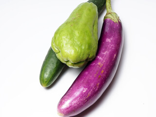 picture of raw vegetables, shoot on white isolated background