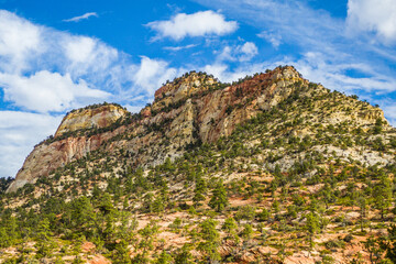 Mountains of Checkerboard Meas in Zion National Park