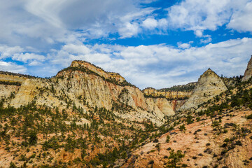 Mountains of Checkerboard Meas in Zion National Park