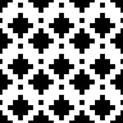 Cross shapes seamless pattern. Ethnic ornament. Folk background. Geometric wallpaper. Inca crosses image. Tribal motif. Ancient mosaic. Digital paper, web design, textile print, abstract. Vector art.