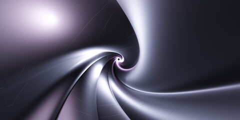 abstract black swirl twist geometric shape with black violet lighting 3d render illustration modern minimalistic design