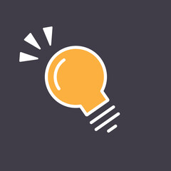 Light bulb icon. Symbol of idea. Electric shining lamp illustration. Editable linear vector.