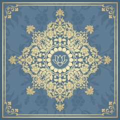 water lily, wedding card design, royal India	