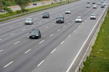 Traffic highway road car travel in Sao Paulo