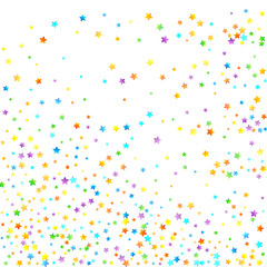 Rainbow Festive Confetti. Carnival Star Falling.