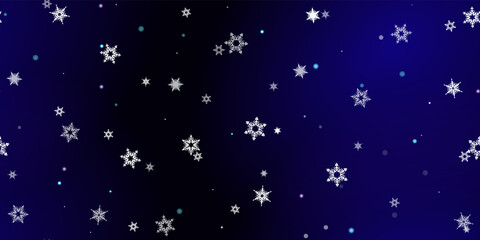 Falling Snowflakes seamless pattern flying snow