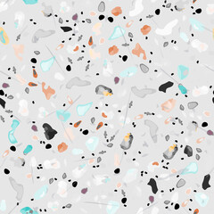 Terrazzo Texture Vector. Flooring Seamless Pattern