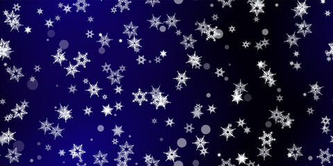 Falling Snowflakes seamless pattern flying snow