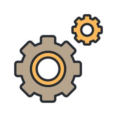 Business process management icon. Gears symbol. Vector illustration.