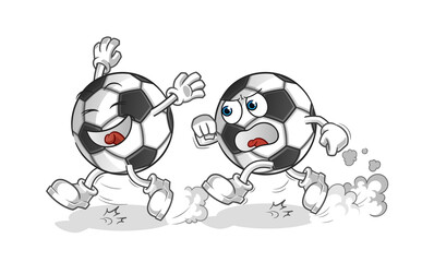 ball play chase cartoon. cartoon mascot vector