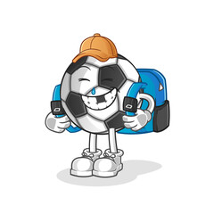 ball goes to school vector. cartoon character