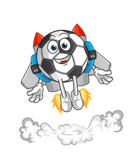 ball with jetpack mascot. cartoon vector