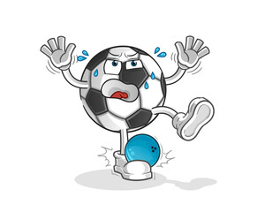 ball hiten by bowling cartoon. cartoon mascot vector