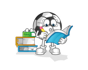 ball studying mascot. cartoon vector