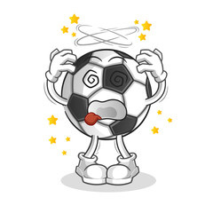 ball dizzy head mascot. cartoon vector