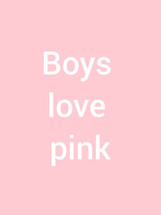 A vertical banner against gender stereotype of colors-boys love pink written over a pink background with space to write your text