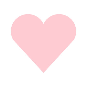 pink heart isolated on white square background