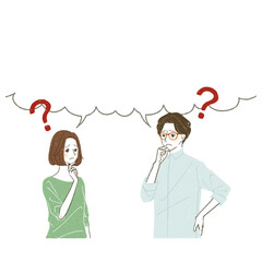 疑問を抱いている男女
