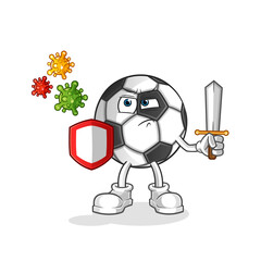 ball against viruses cartoon. cartoon mascot vector