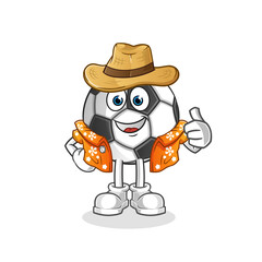 ball go on vacation character. cartoon mascot vector