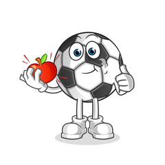 Naklejka premium ball eating an apple illustration. character vector
