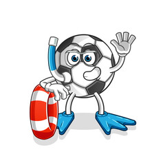 ball swimmer with buoy mascot. cartoon vector