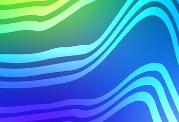 Light Blue, Green vector template with curved lines.