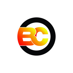 Letter BC simple logo design vector