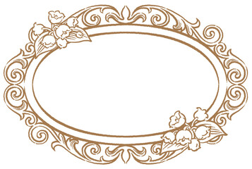 すずらんの花を使ったアンティークな装飾フレーム。ベクター素材