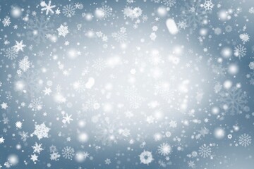 Blue abstract background. white light and snowflakes bokeh winter for Christmas new year blurred beautiful shiny lights use for card banner wallpaper backdrop and your product.