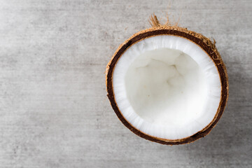 fresh coconut on wooden table