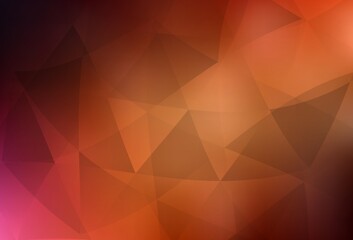 Dark Red vector gradient triangles pattern.