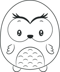 cute owl drawing sketch for coloring