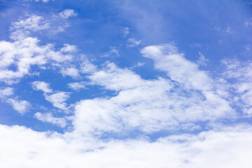 Clear blue color sky with white cloud background