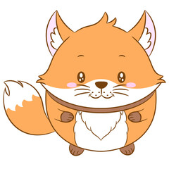 cute fox drawing with sweet tail