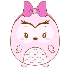 cute little drawing owl with sweet eyes