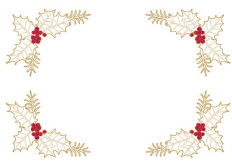 クリスマス向け　柊のフレーム